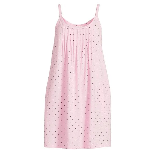 Joyspun Women's Cotton Blend Pleated Sleep Chemise with Pockets, Size M (8-10) - Picture 2 of 2
